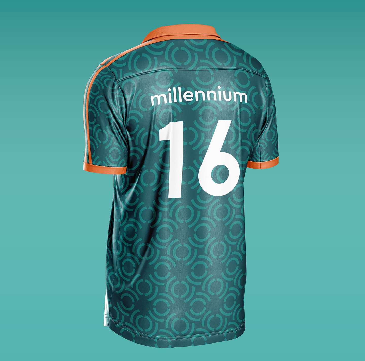 Back view of uniform integrating brand symbolism and adolescent pride