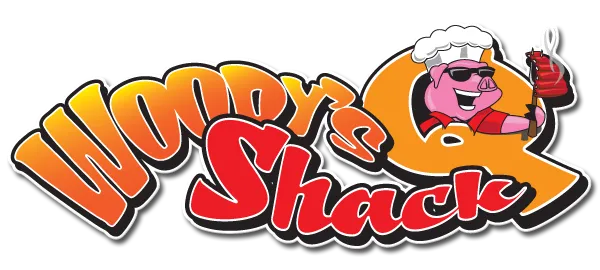 Woody's Q Shack logo and Popmenu client.