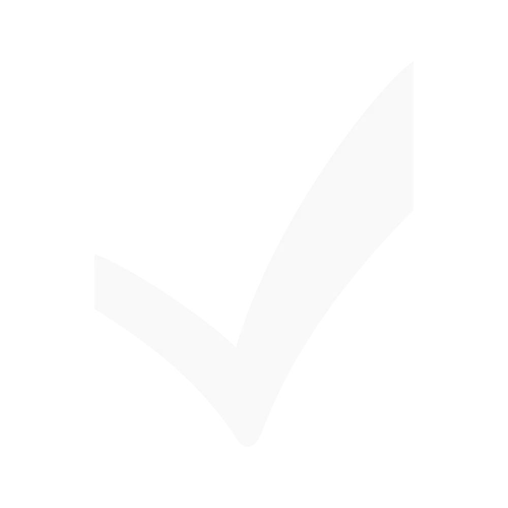 a white check mark on a black background