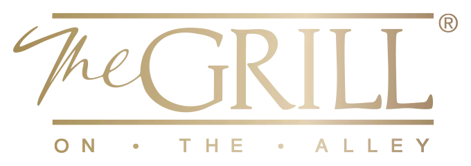 The Grill on the Alley restaurant logo in gold lettering.