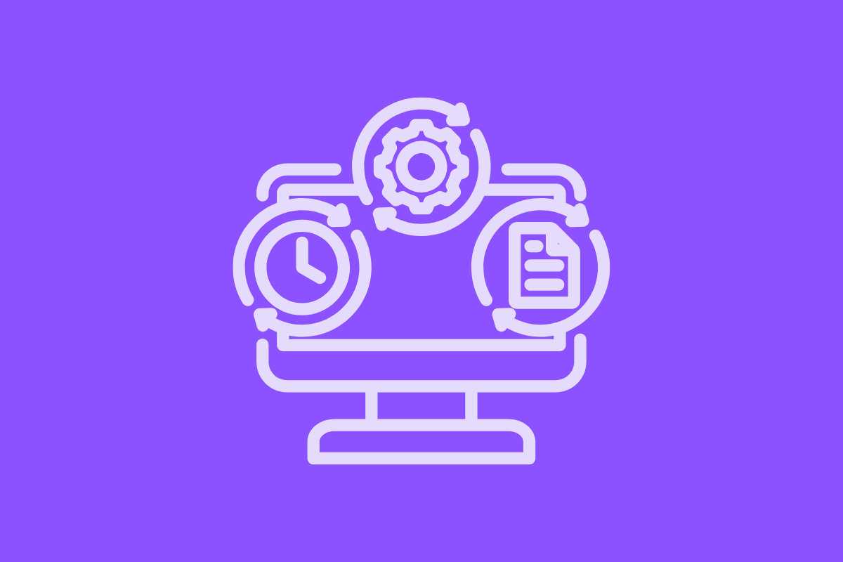 Element that symbolizes automating tasks like updates and reports.