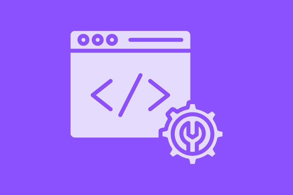 Image of coding window and gear for agile developers.