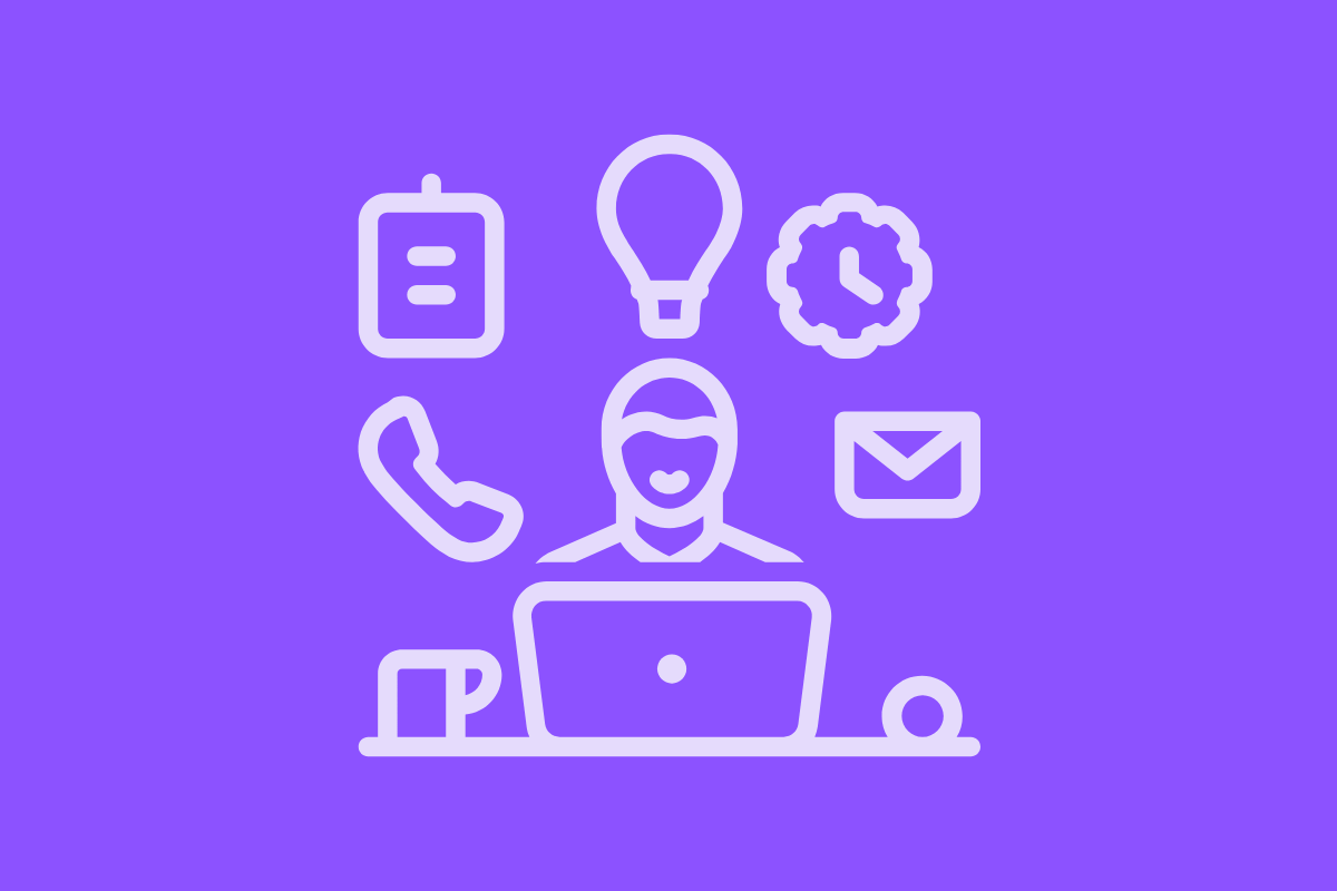 Individual managing multiple tasks.