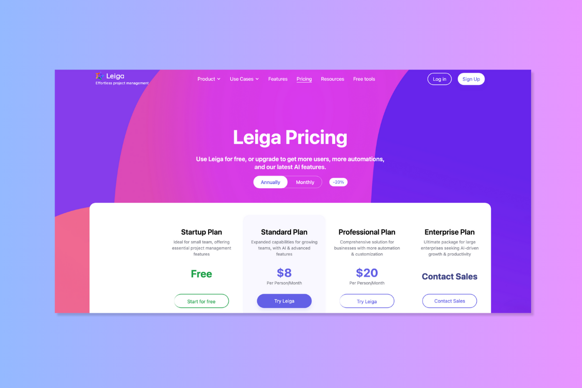Leiga Pricing Plan 2025