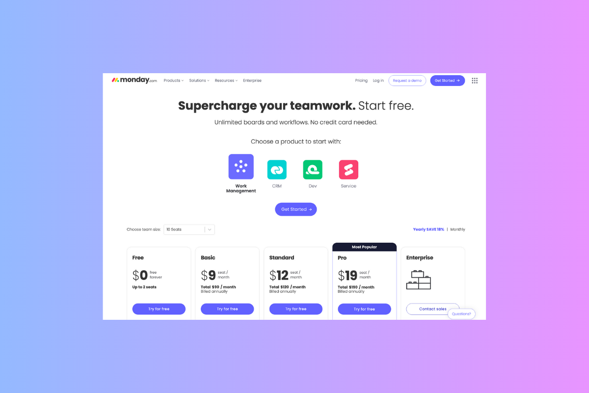 Monday.com Pricing Plan 2025
