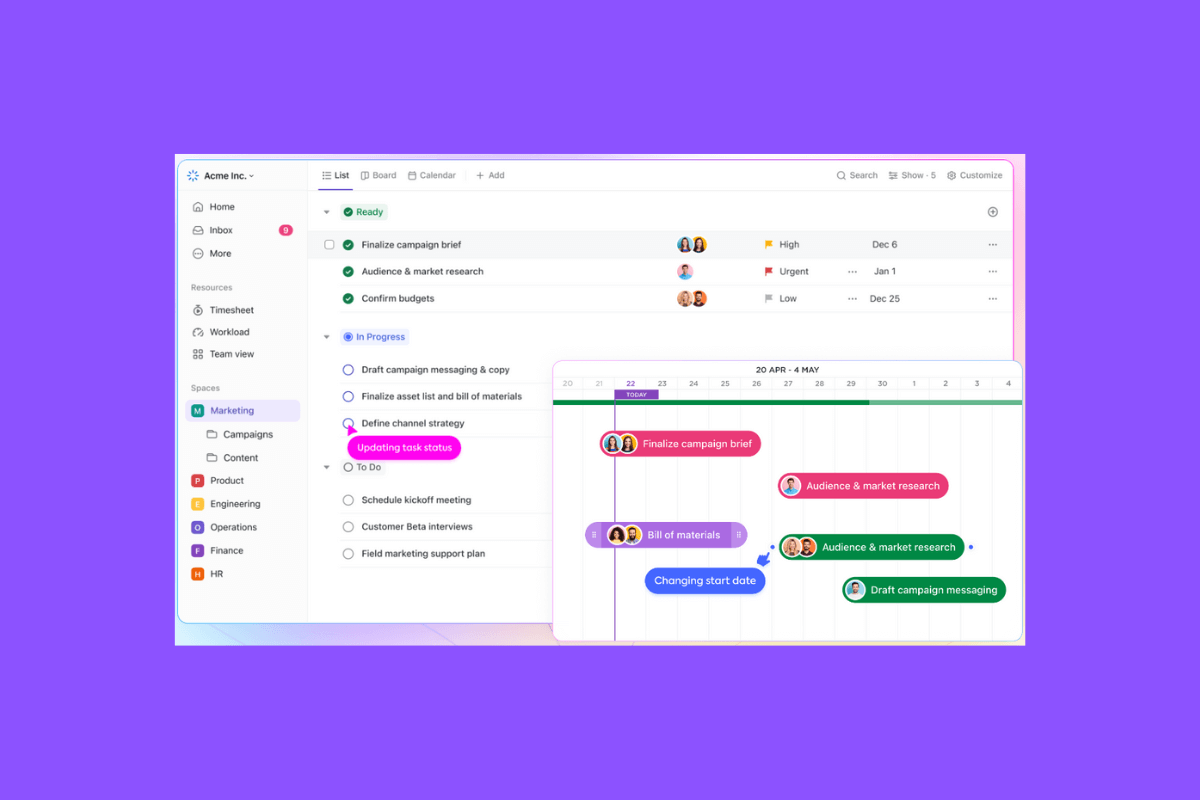 ClickUp is an all-in-one productivity tool