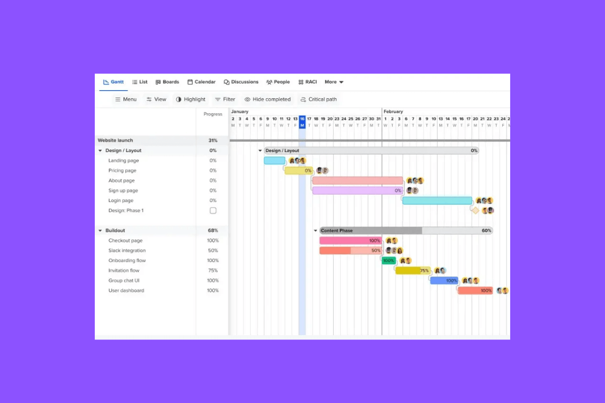TeamGantt is a chart-based planner