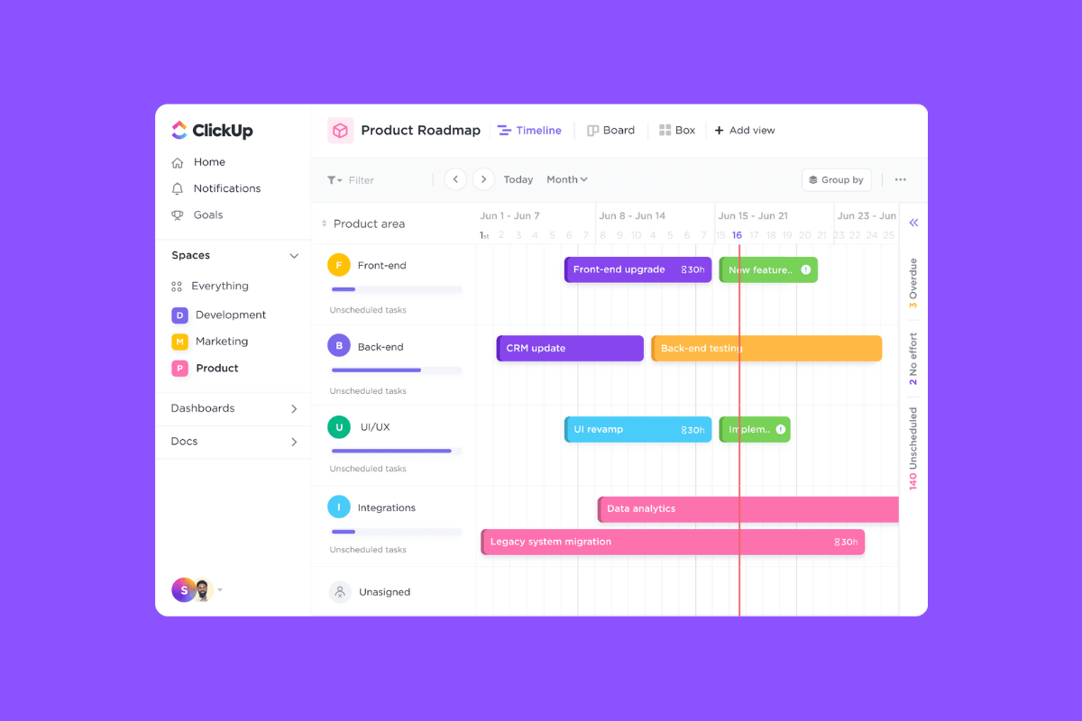 ClickUp is a comprehensive project management tool