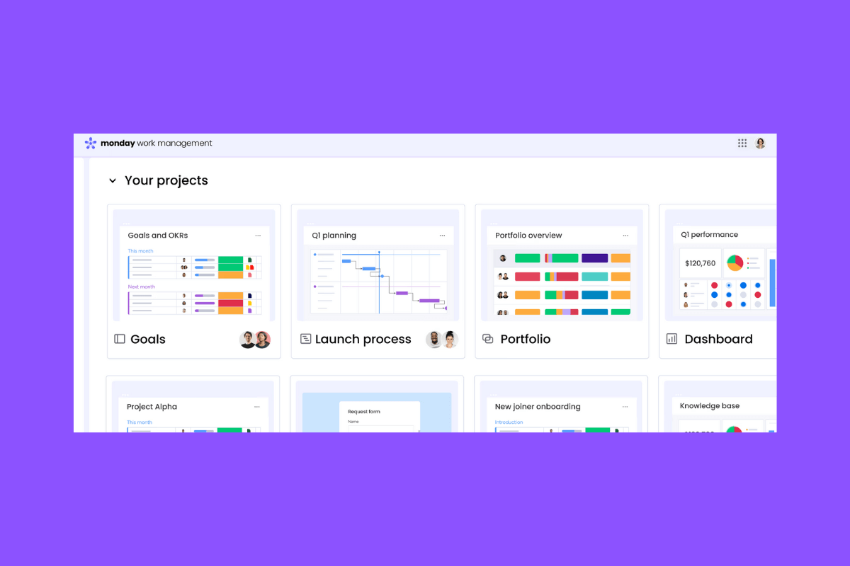 Monday.com is a project management tool that has lots of customization.