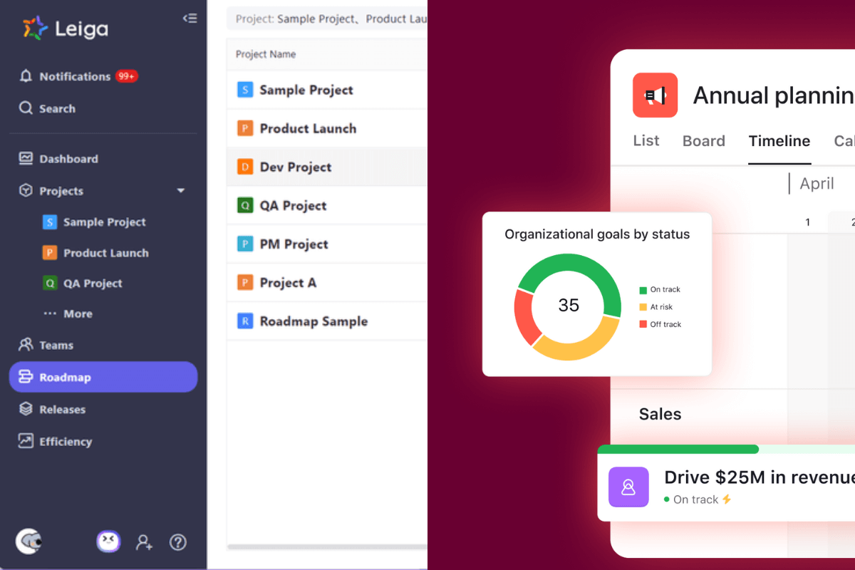 Deep comparison of Asana vs Leiga