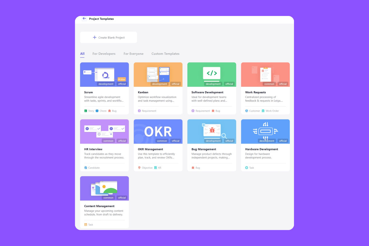 Customized Kanban Board templates