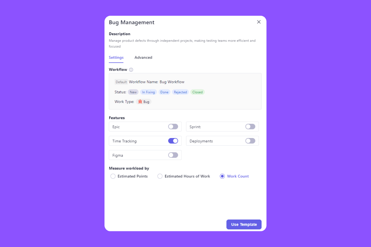 Bug Management Board template