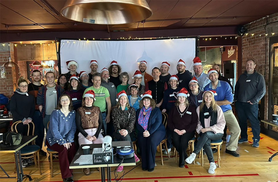Life Cycle staff and trustees Christmas party photo.