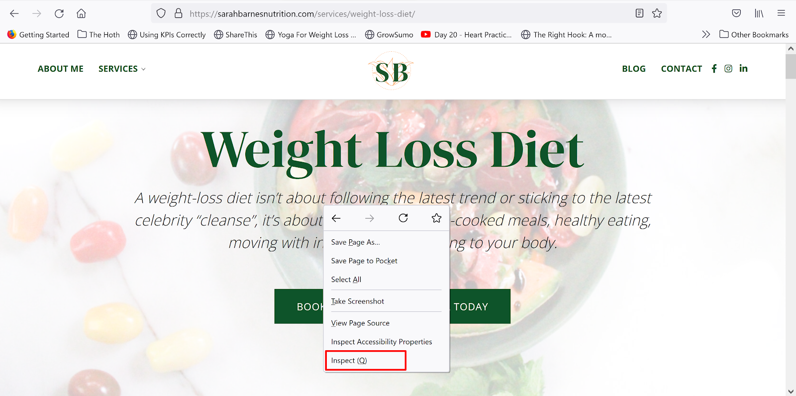 Select in the fox browser 'inspect' for GA photo