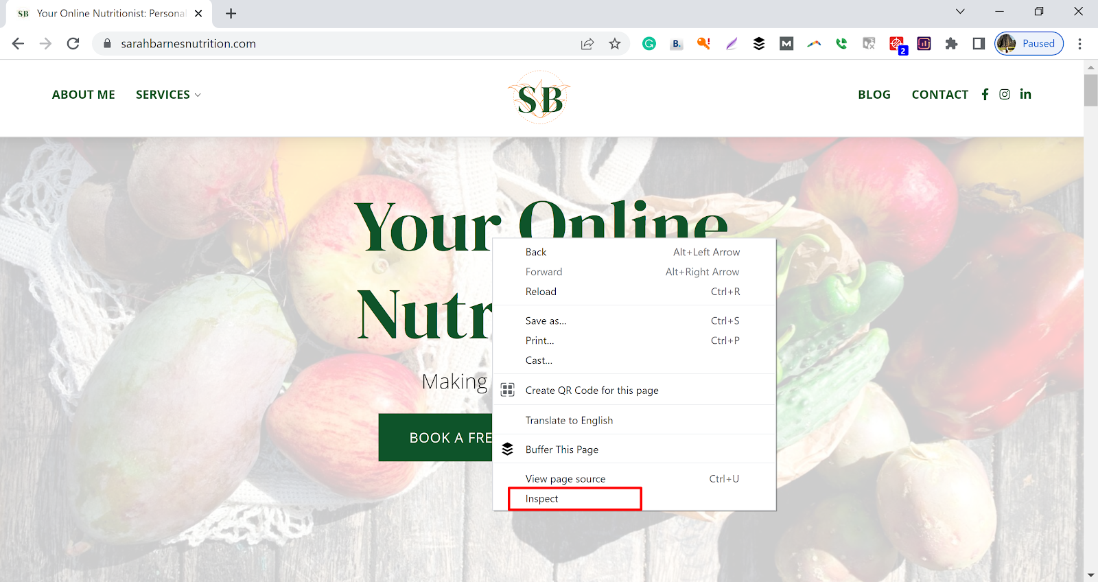 in the fox browser 'inspect' for GA-4 photo