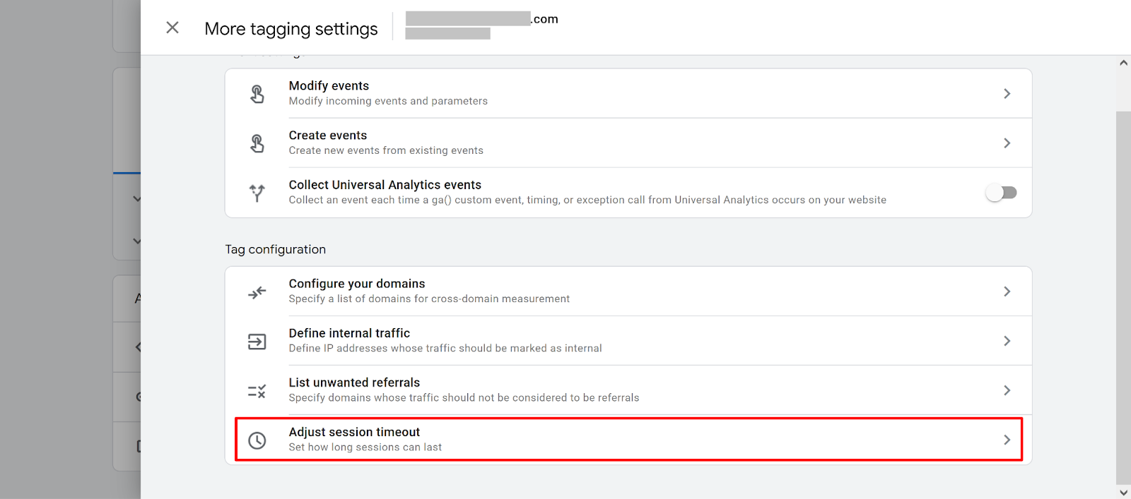tag adjust session timeout photo