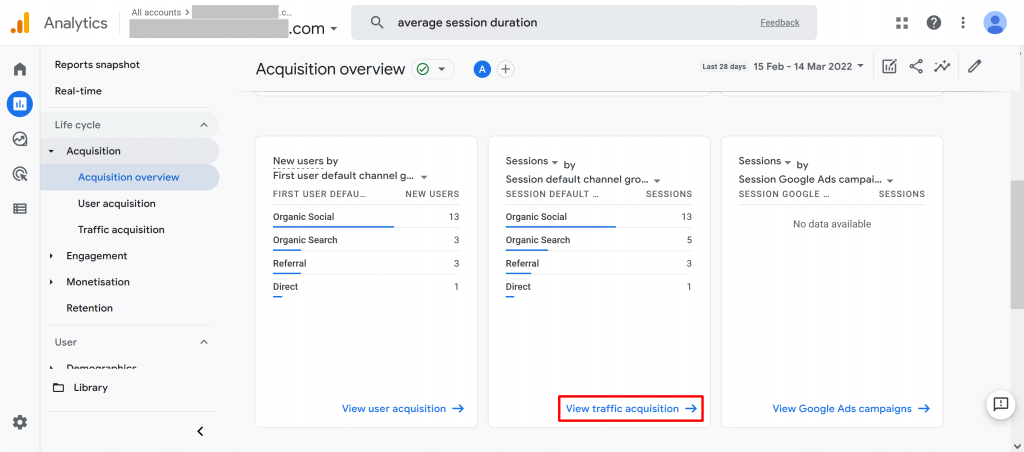 ga-4 view traffic acquisition photo