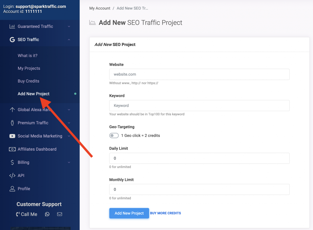 panel for buying traffic photo