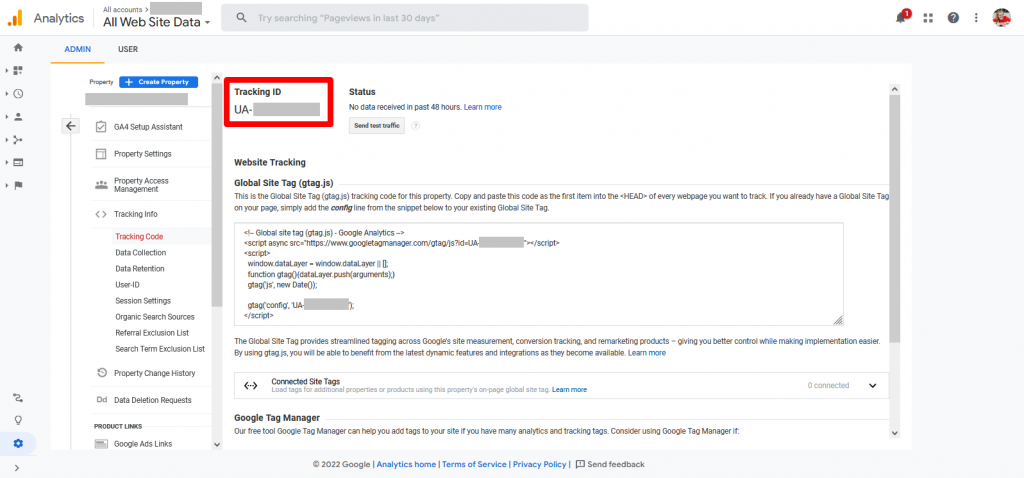 google analytics 3 dashboard tracking id photo
