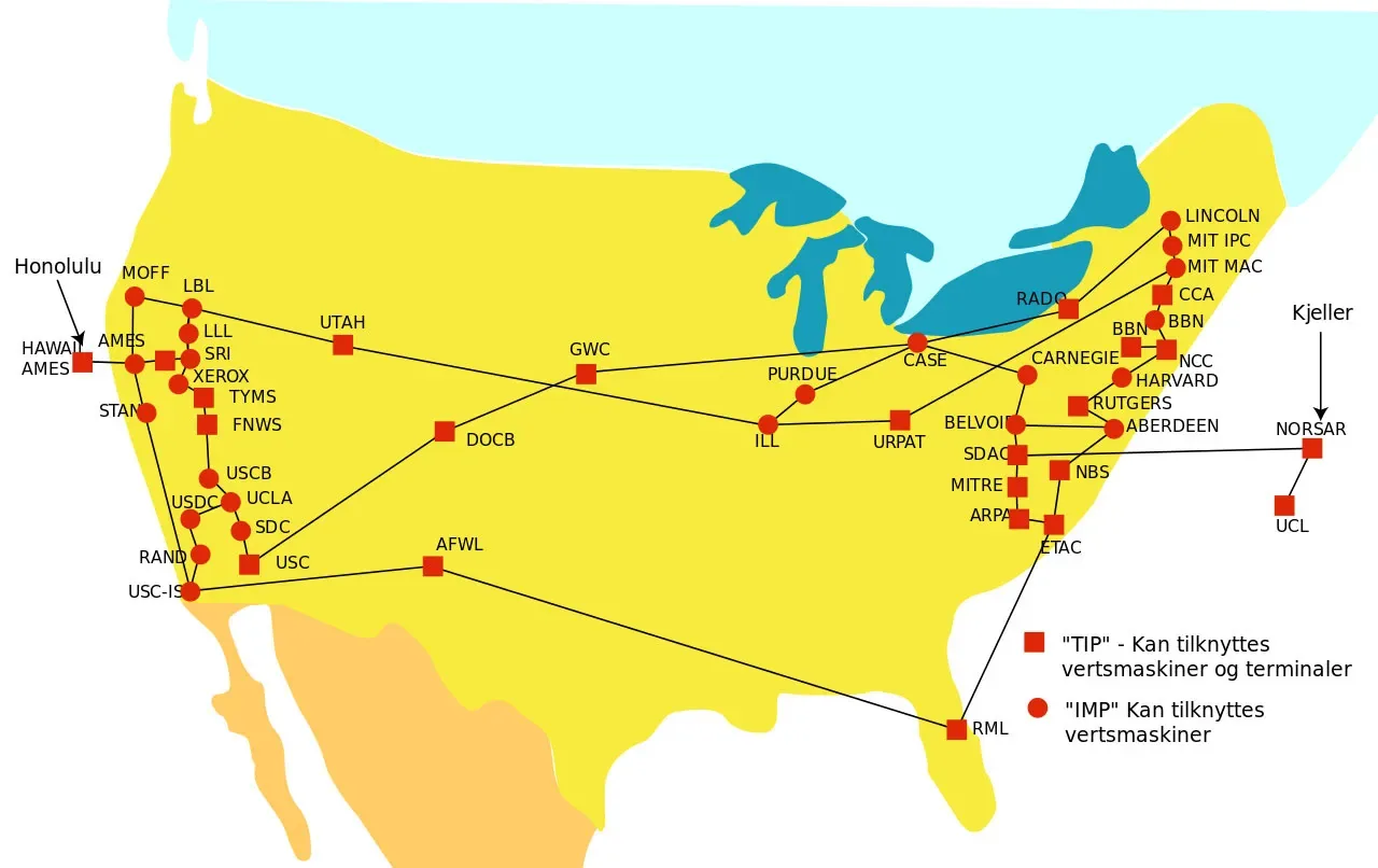 US map showing internet exchange points and network routes