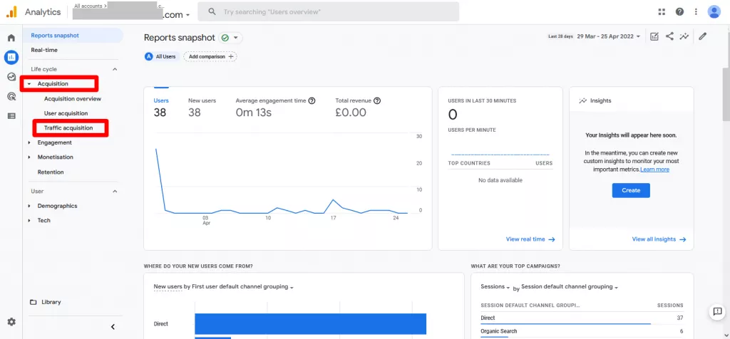 Google Analytics organic traffic