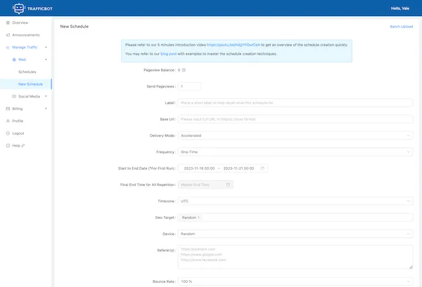 Traffic bot generator