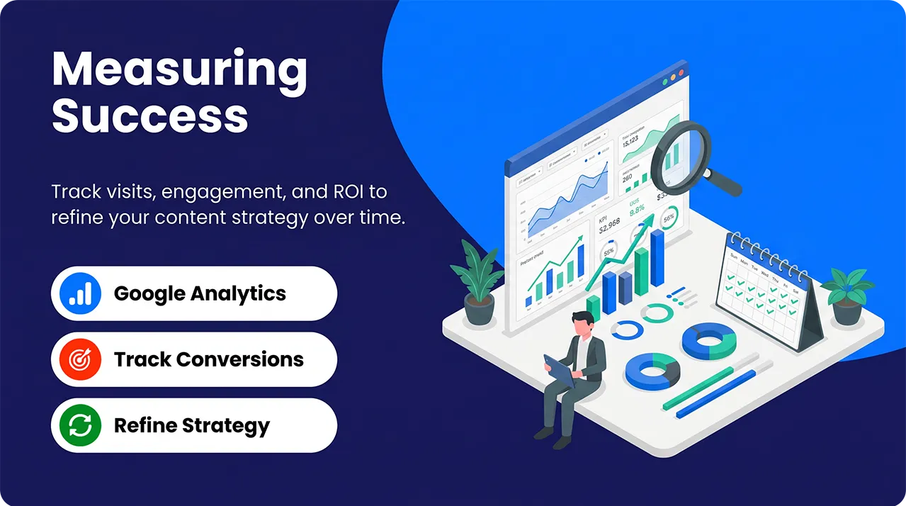 Measuring content marketing success with analytics, conversions, and strategy refinement