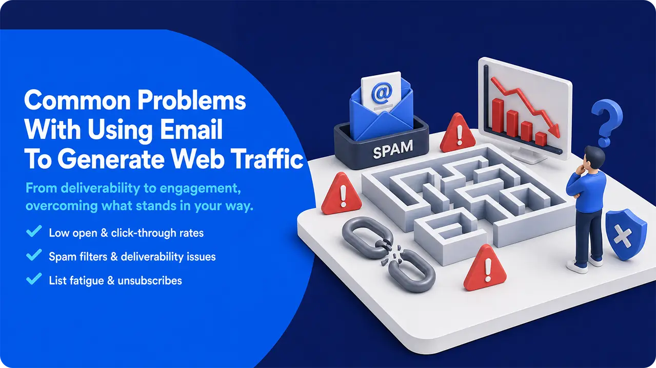 Common email marketing traffic problems including spam and low engagement