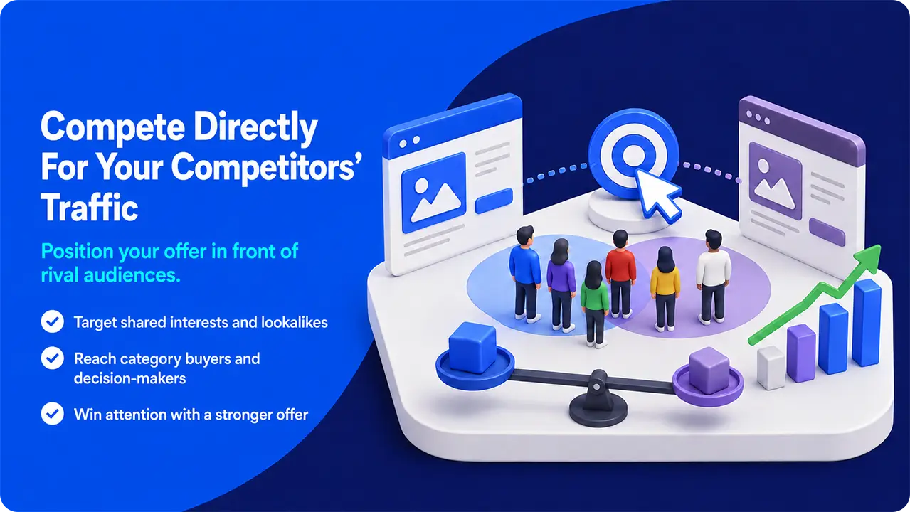 Paid ad campaign competing for shared audiences through interest targeting and stronger offers