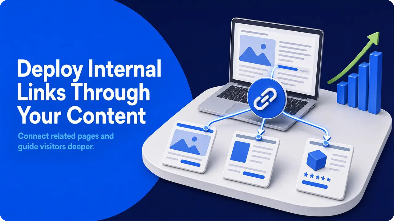 Internal links connecting website content and landing pages.