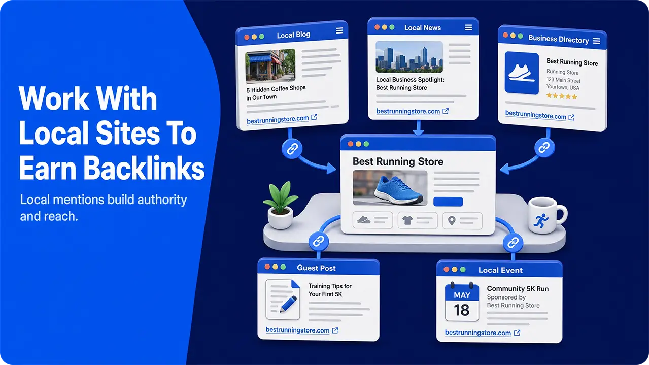 Local websites linking to a business through backlinks