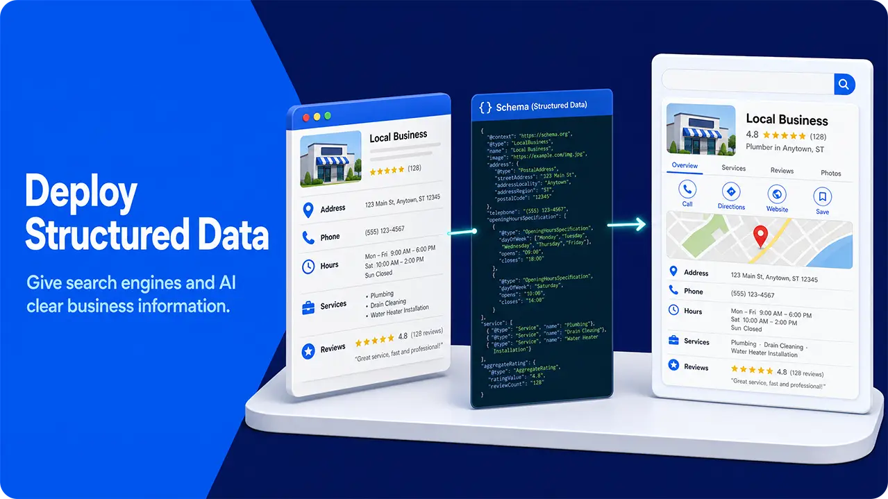 Structured data creating a local business rich result
