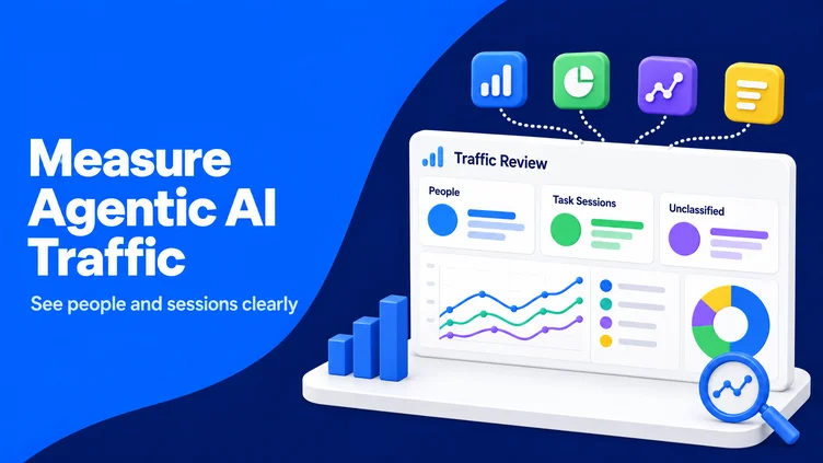 Analytics dashboard separates people, task sessions, and unclassified activity with colorful charts and a magnifier.