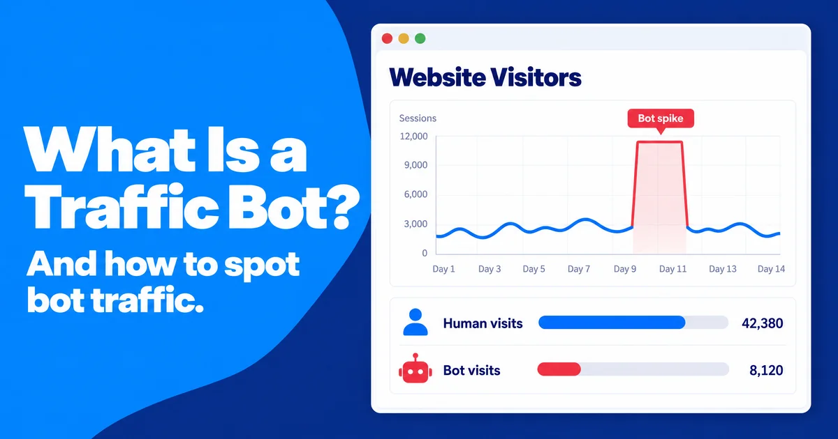 What is a traffic bot: automated bot visits compared with real human visitors in website analytics