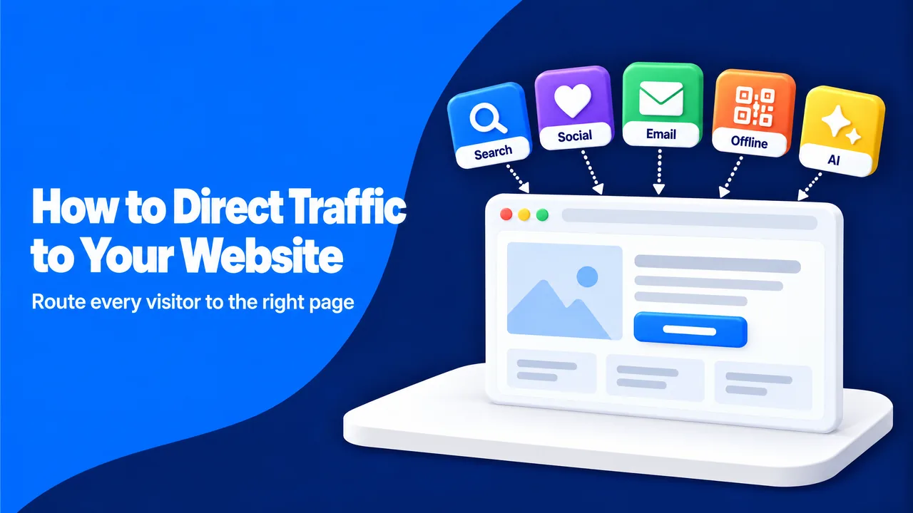 How to direct traffic to your website: routing visitors from search, social, email, offline and AI to the right page