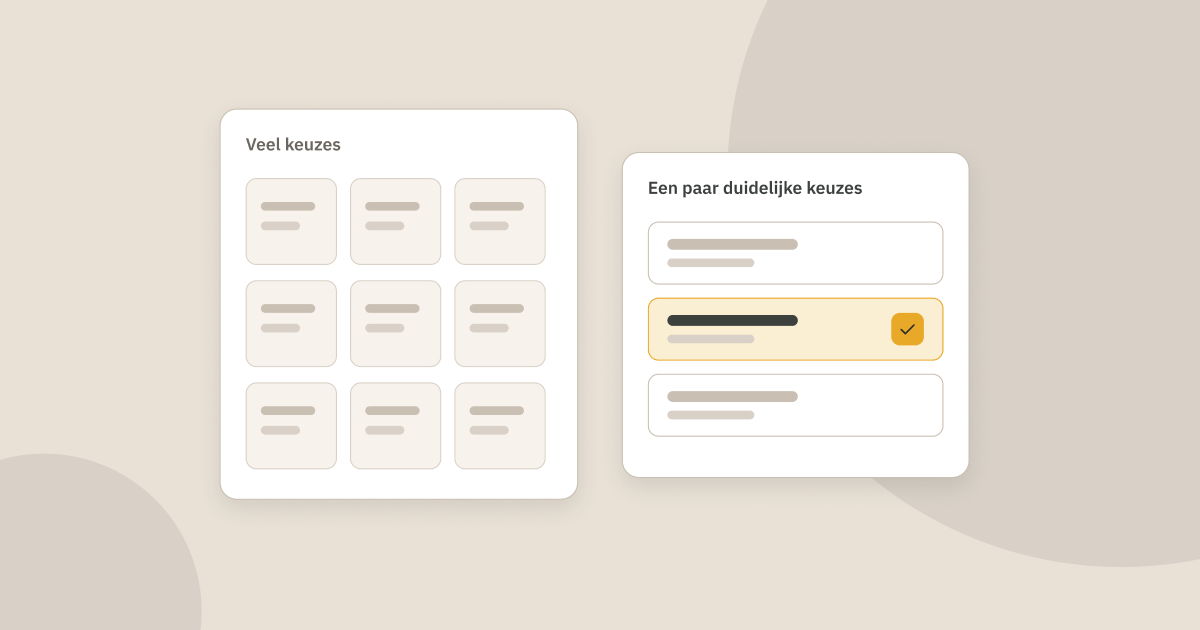 Hick's Law: meer conversies met minder keuzes