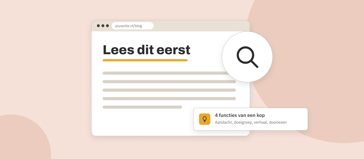 Illustratie: een blogpagina met een duidelijke kop die de aandacht trekt