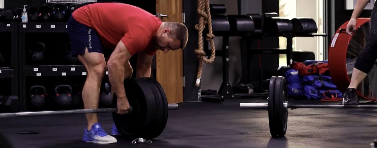 Barbell in gym