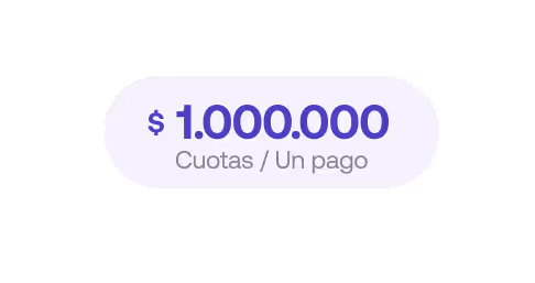 $1.000.000 cuotas/un pago