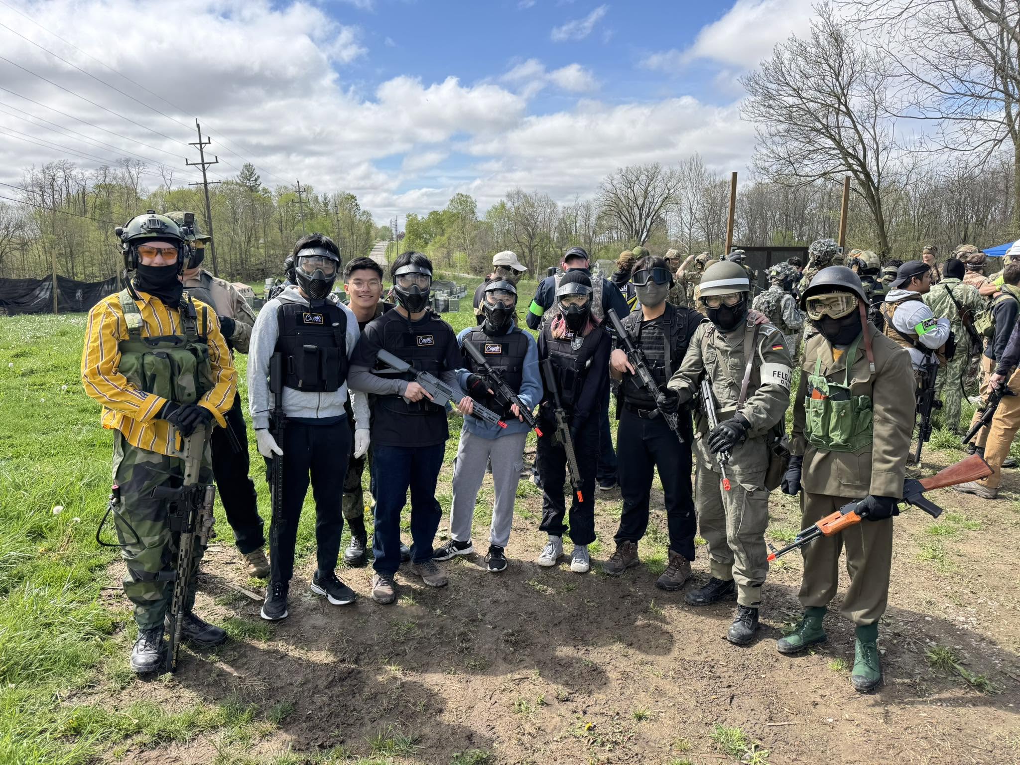 Coyote Force airsoft group lineup in tactical gear on game day