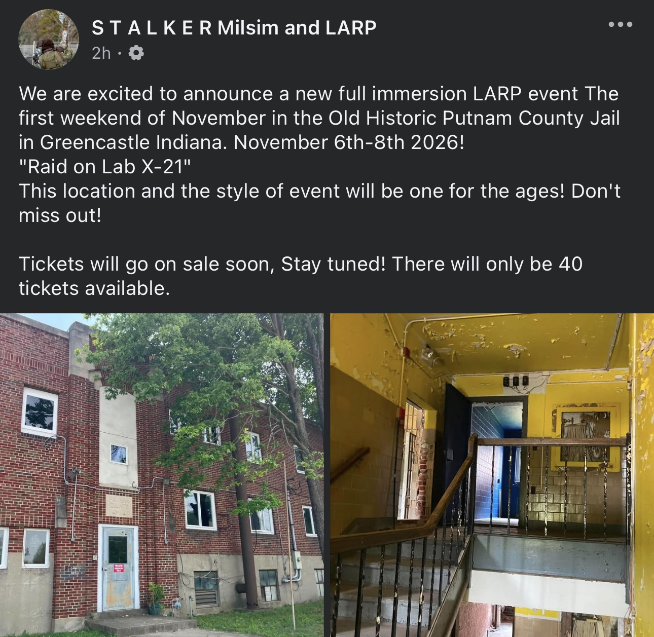 STALKER CQB event flyer for Greencastle