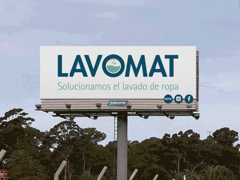 Cartel de Vía pública con automatismo de Lavomat