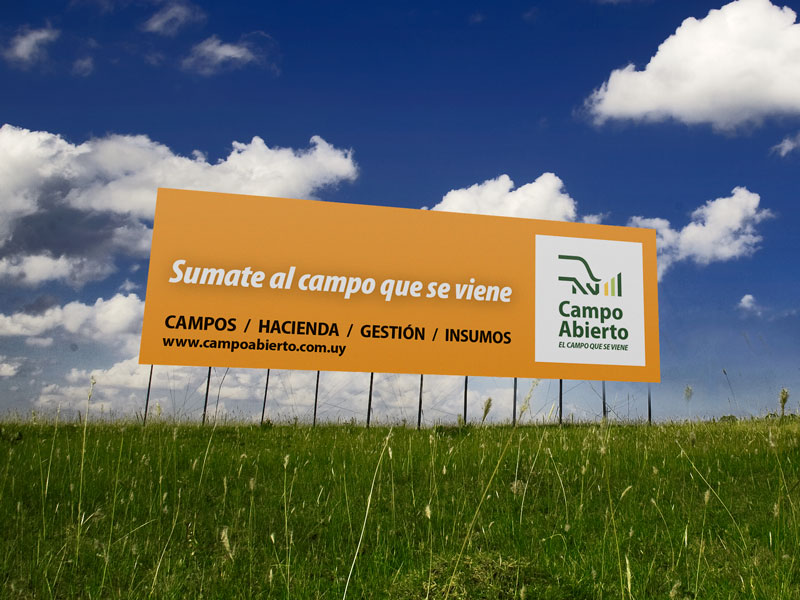 Cartel carretero Campo Abierto