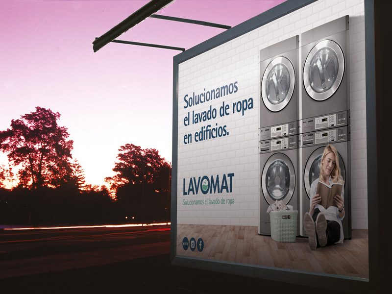 Cartel Vía Pública Lavomat