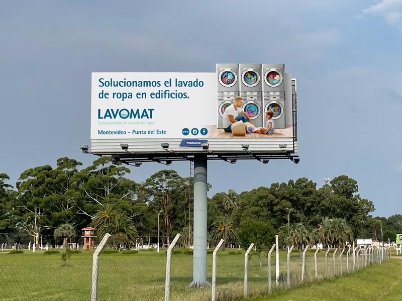 Cartel Vía Pública Lavomat