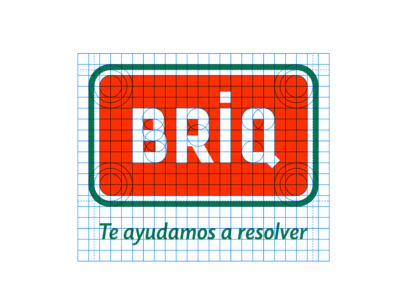 Grilla de construcción de logo de BRIQ