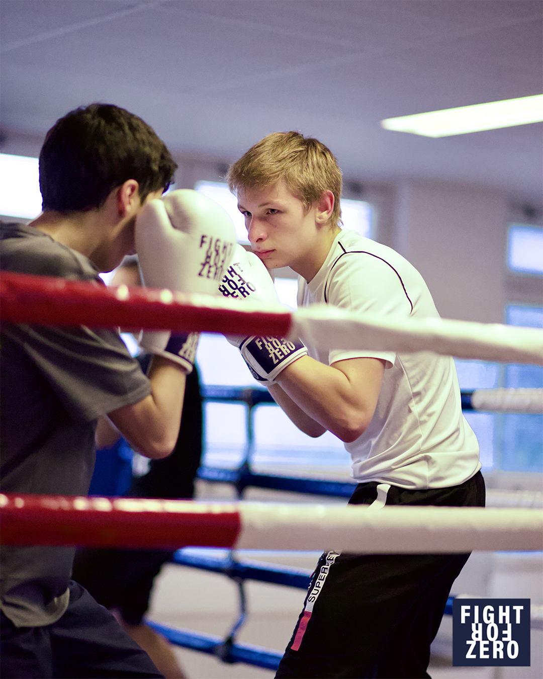 A colorful photo of a boxing class 
