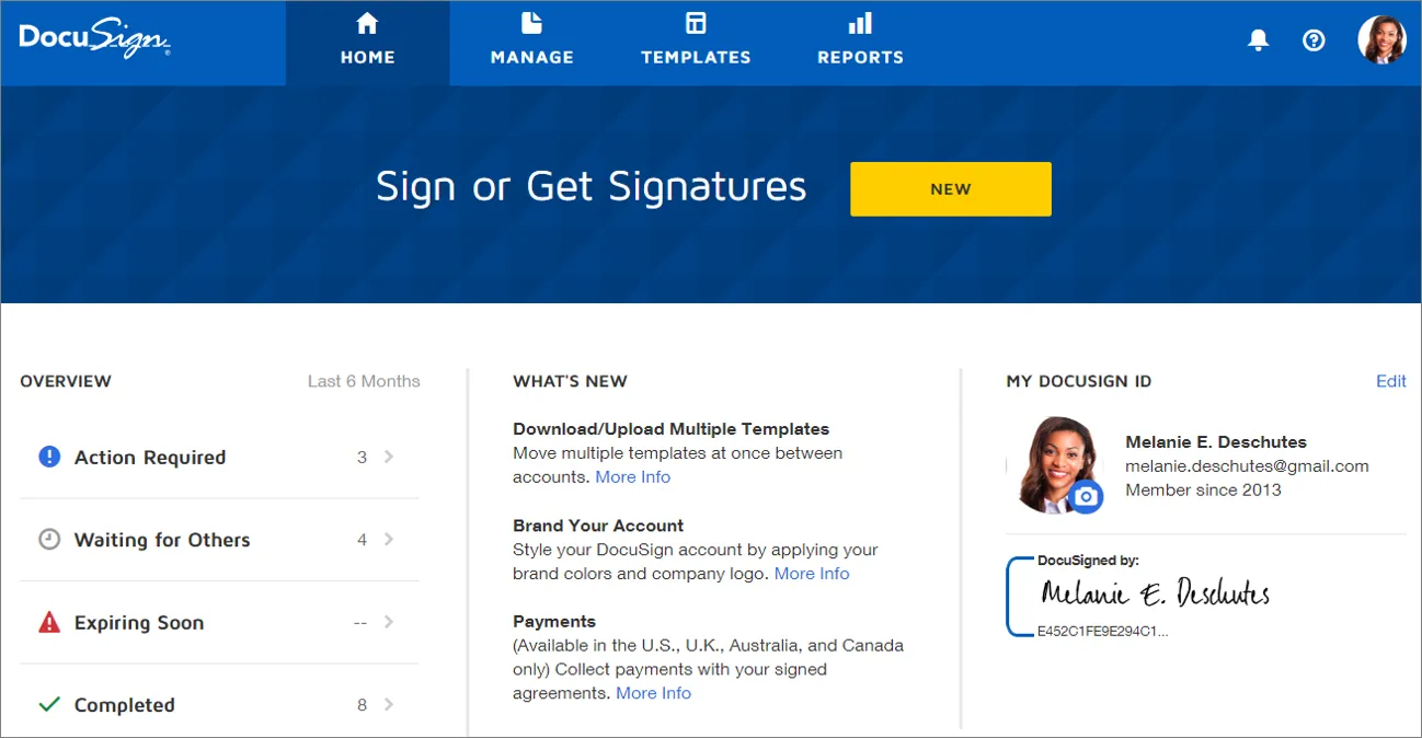 DocuSign e-signatures