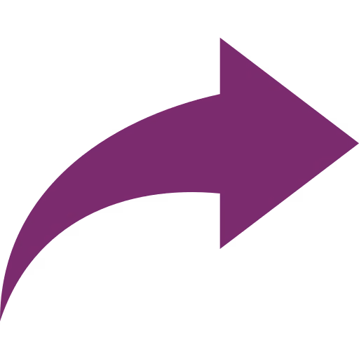 Curved rightward purple arrow pointing diagonally upward