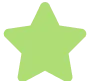Simple green star icon with five rounded points on a transparent background.